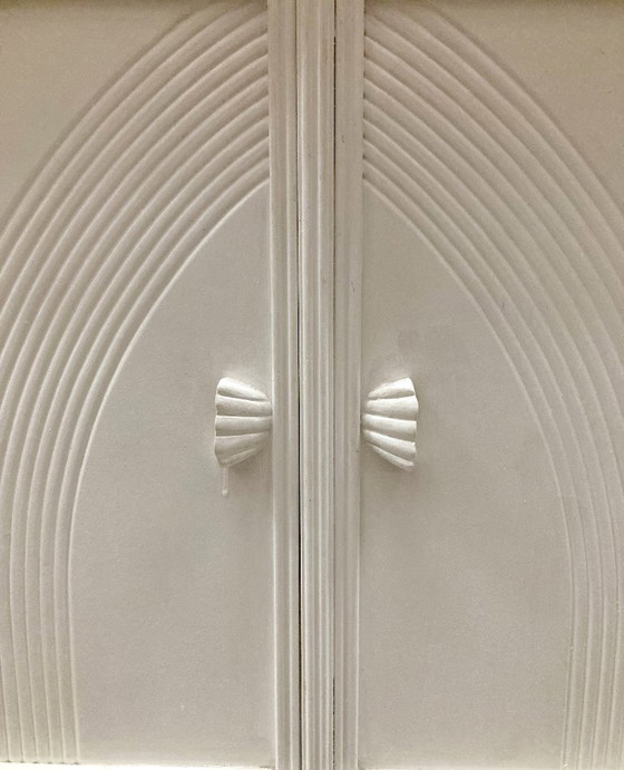 Image 1 of Buffet vintage blanc, 1980, éléments art déco