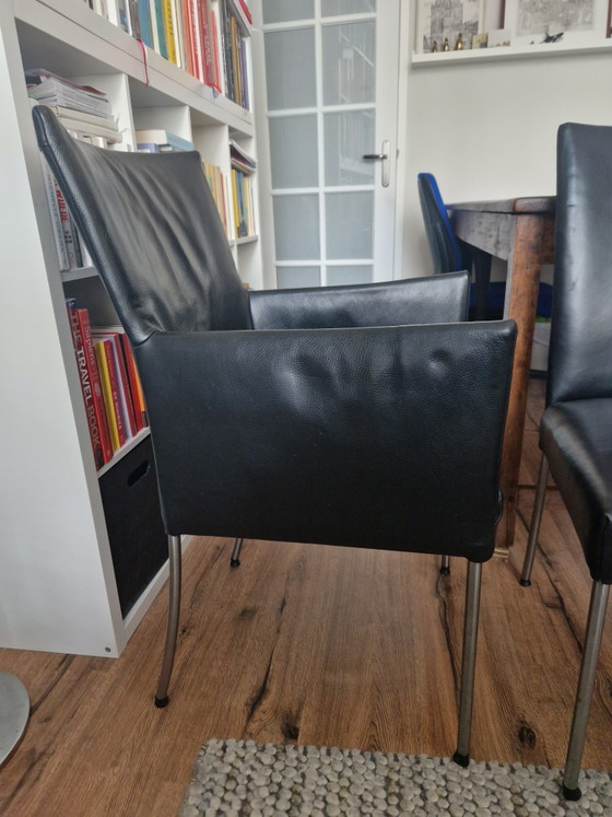 Black Leather Bert Plantagie Dining Chairs (photo 2 of 5)