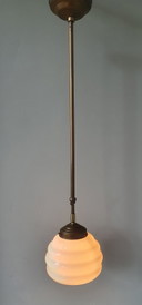 Suspension rose Art Déco vintage - Lampe suspendue - Forme bulle