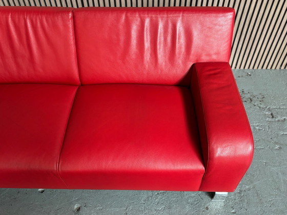 Set Leolux B Flat Sofas Red Leather 180x110 CLEANED, Seating area (photo 5 of 9)