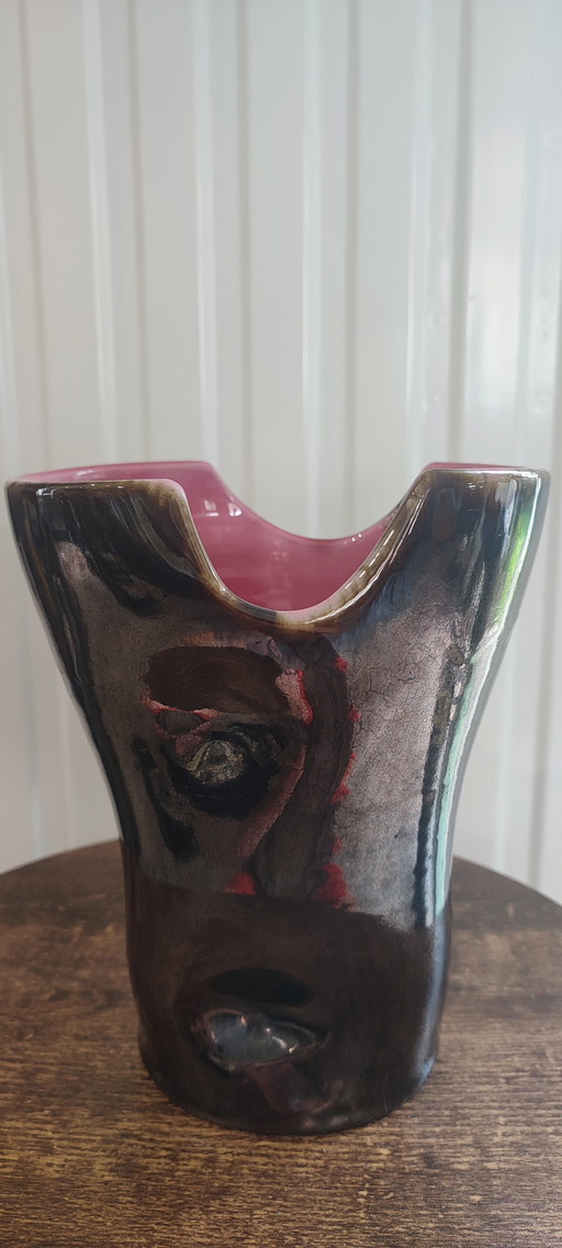 Vaso in ceramica E.Covain a Vallauris