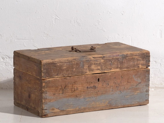 Piccola cassa antica con patina grigia (c.1920) #1 – Armadi contenitori, Rustic (photo 2 of 40)
