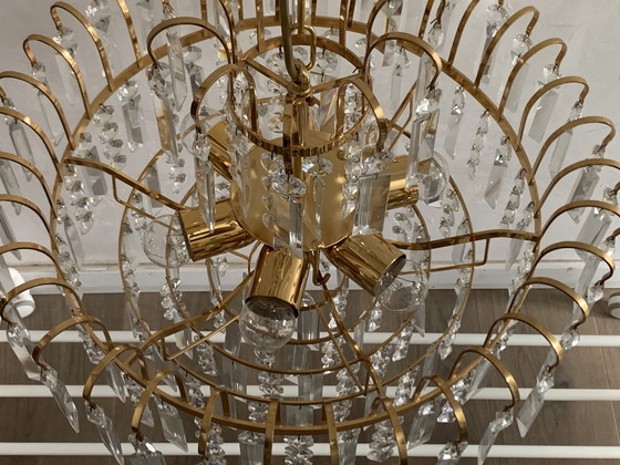 Image 1 of Original Vintage Massive Crystal Chandelier – 1970s Waterfall