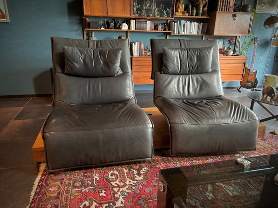 Sofá reclinable de piel Koinor EDIT 2 con movimiento libre. – Leather, Wood (photo 2 of 11)