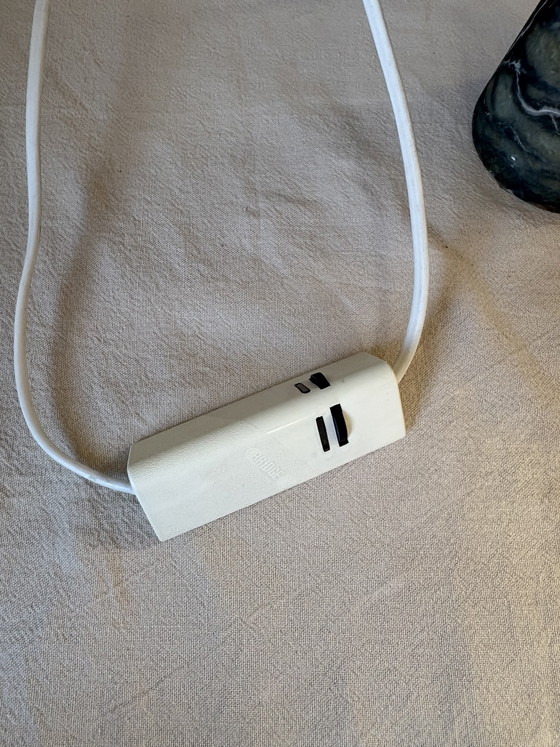 Image 1 of Vintage Made in Spain Alabaster & Green Marble Handmade Table Lamp