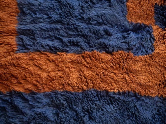 Grande tappeto arancione e blu 320/270cm Fatto a mano (ATLAS) – Tappeti, Wool (photo 4 of 6)