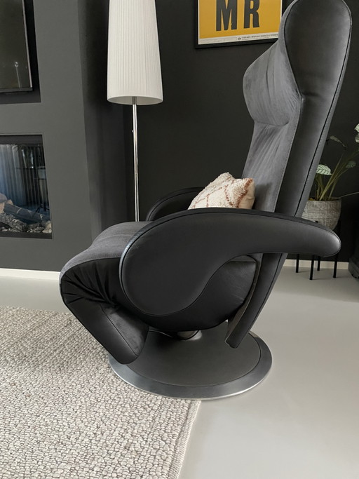 Bequemer Liegesessel – verstelbare relaxstoel, Leather, Metal