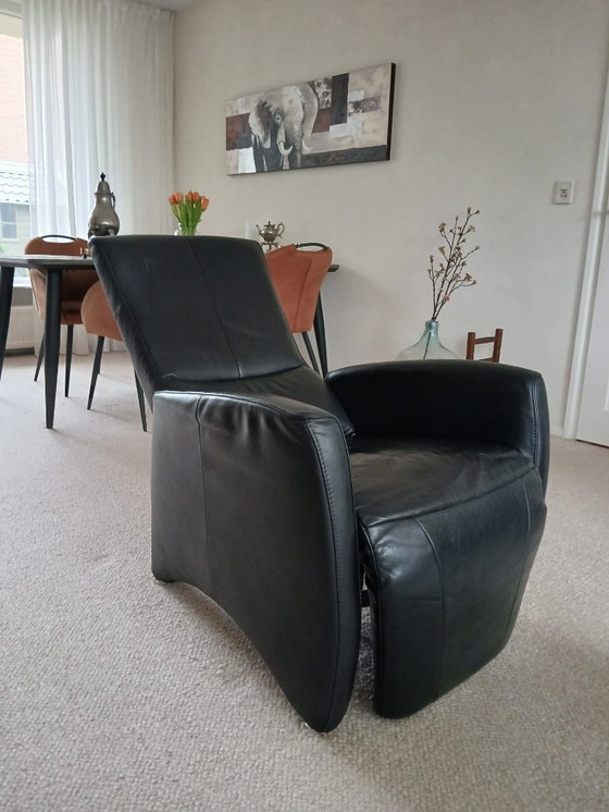 Image 1 of Poltrona relax Hukla taglia S, pelle nera (usata, in ottime condizioni)