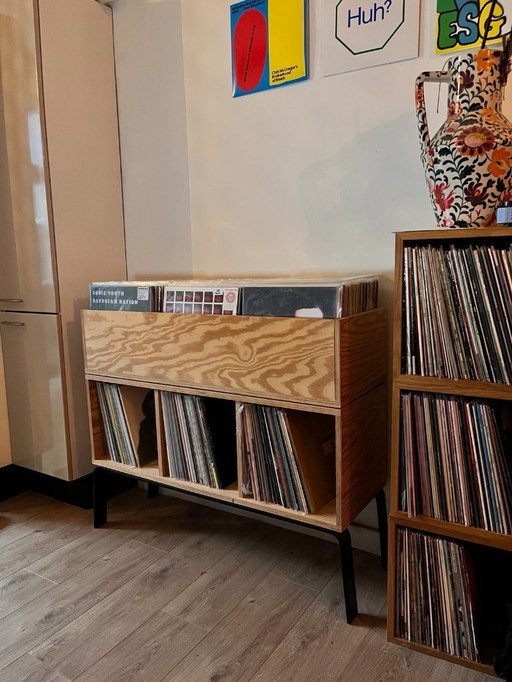 Custom record cabinet ('Float' vinyl furniture by Robbert Sikking)