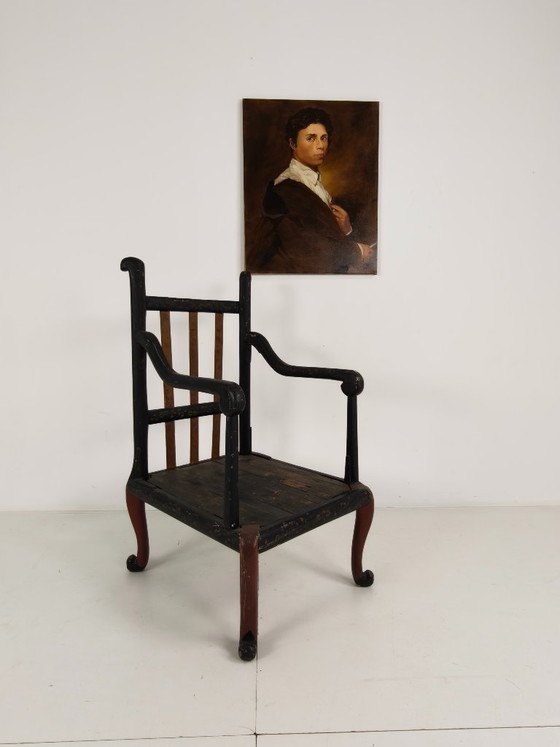 Chinoiserie English Armchair Circa 1900 – Wood (photo 5 of 6)