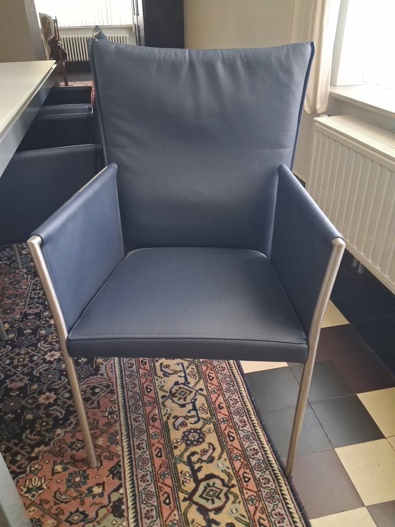 Image 1 of Matt glass dining table with 6 chairs