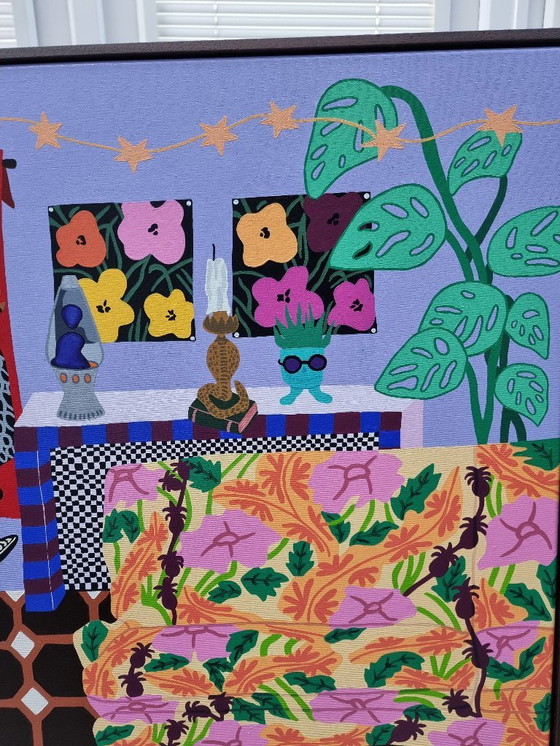 Image 1 of Frances Eckhardt - Oeuvre d'art détaillée peinte à la main 100x150 cm