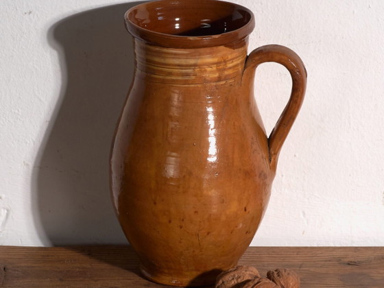 Antique folk glazed pottery jug – Central Europe, circa 1930 – Crockery, Rustic (photo 2 of 40)