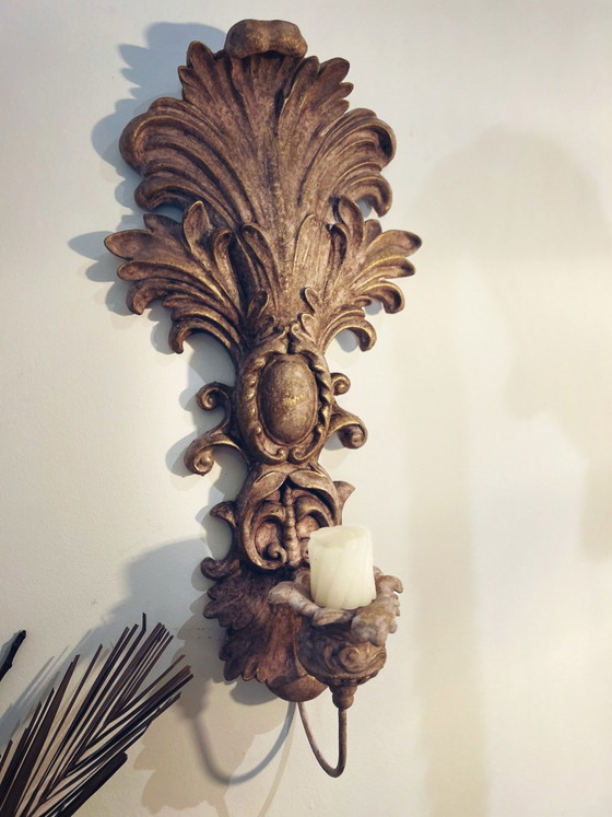 Incredible Patinated Wall Candle Holder – Plastic (photo 2 of 10)