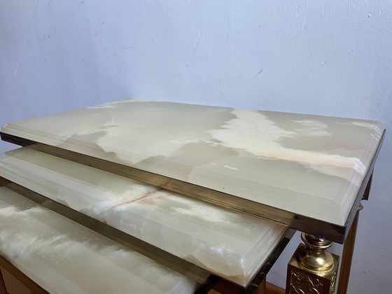 Image 1 of Vintage neoclassicistische set bijzettafels