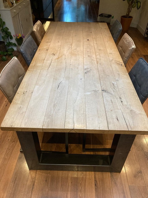 Dining Set: Solid Oak Table (240x100) + 6 FREE Chairs