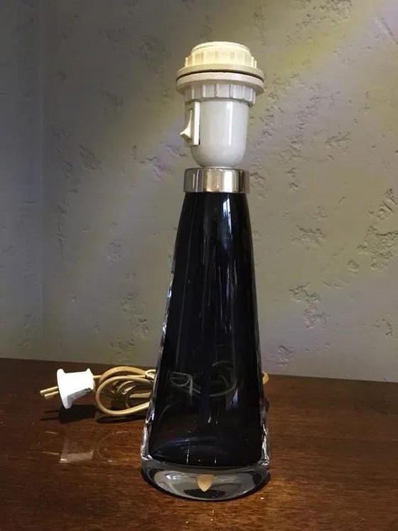 Carl Fagerlund for Orrefors RD 1566 glass table lamp, 1960s, Metal, Transparent (photo 3 of 6)