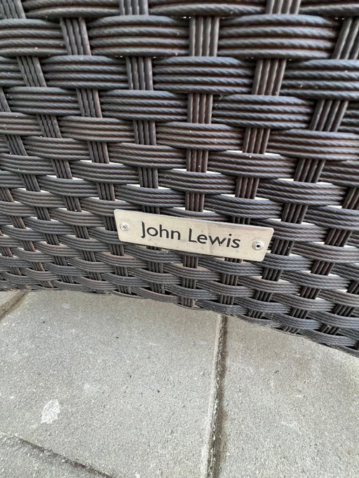 Exclusive Garden Set: 4 John Lewis Bucket Chairs + Stool (Wicker)