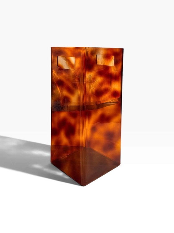 Portariviste e portaombrelli in Plexiglas tartarugato e ottone 1970 – Michel Dumas (photo 9 of 12)