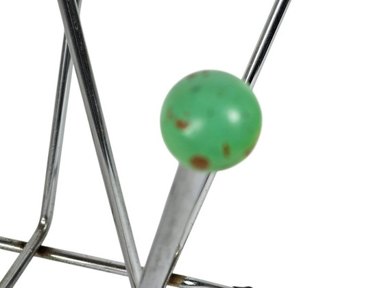 Image 1 of Charles and Ray Eames style magazine rack - Atomic - chrome - wood - Sputnik - 80s