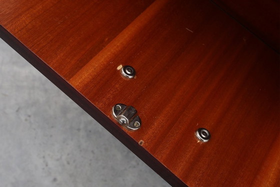 Image 1 of Paar vintage nachtkastjes in houtfineer, België 1950