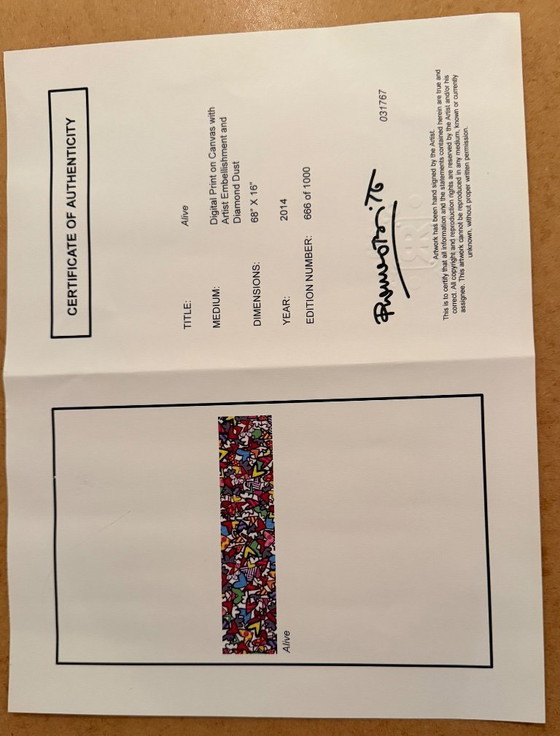 Image 1 of „Alive“ Romero Britto: Druck auf Leinwand