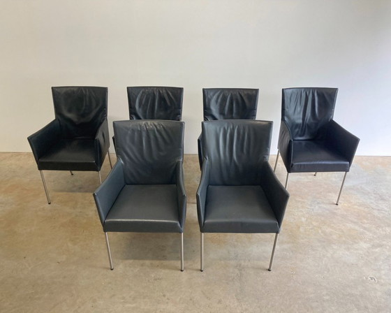 Image 1 of 2x Bert Plantagie Arc eetkamerstoel leer