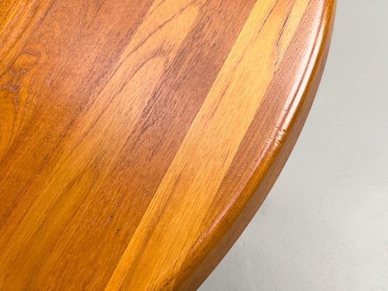 Image 1 of Danish Round Teak Dining Table With Extension, 1970S