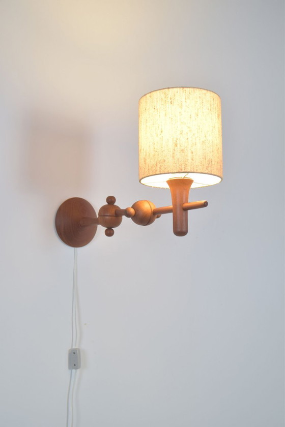 Danish Wall light in teak with hinges, 1960s – Wood, Iron (photo 2 of 7)