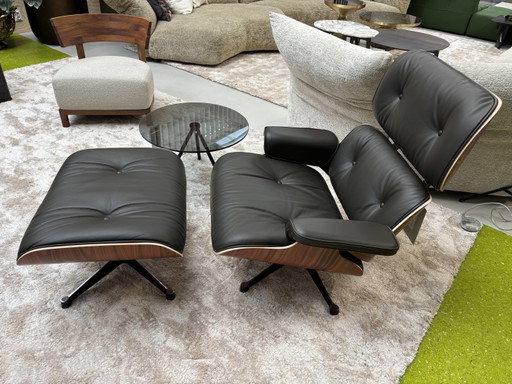 Nwe Vitra Eames Lounge Chair + Ottoman Palisander Brown Premium Leather 2026 – draaistoelen, Aluminium, Wood (photo 2 of 9)