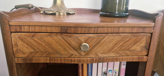 Image 1 of Pair of Louis XV style bedside tables - Rosewood marquetry