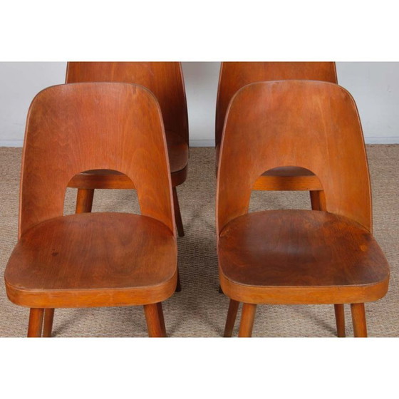 Image 1 of Set van 4 vintage stoelen van Oswald Haerdtl voor Ton, 1960.