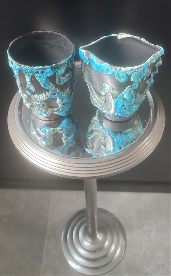 Image 1 of Frühstücksset, Cyclope-Keramik, Glacier Enamels, Charles Cart