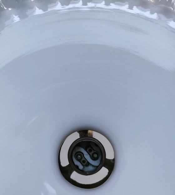 Image 1 of Opalen wandlamp, messing en porselein, begin 20e eeuw