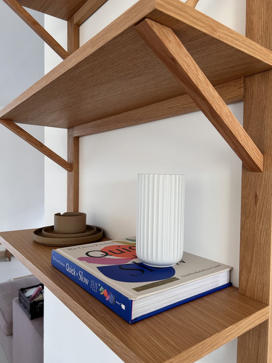 Image 1 of Lyngby vaas wit – geribbeld porselein – Denmark (orig. Lyngby Porcelæn)