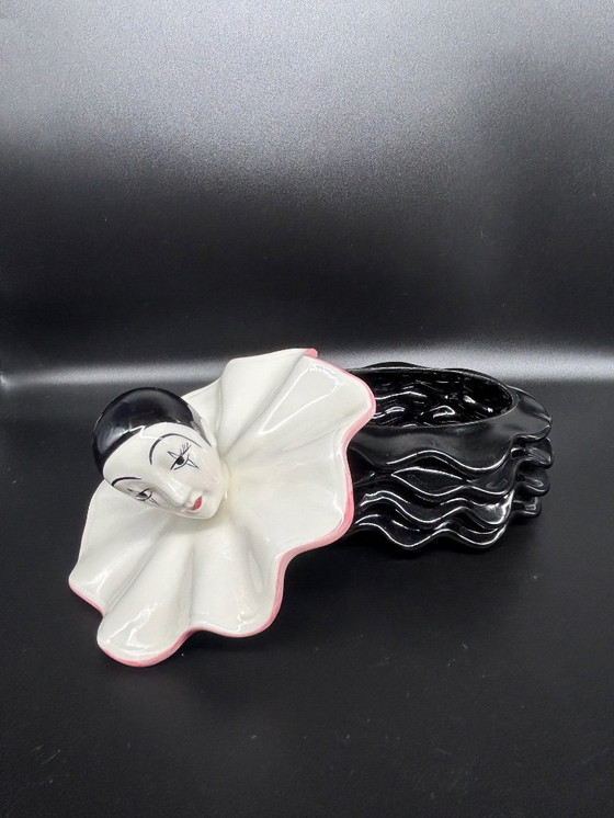 Image 1 of Pierrot earthenware box, 1980s