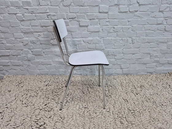 Set di 3 Sedie da Cucina di Design Vintage di Brabantia, Formica Striata Bianca, Paesi Bassi, Anni '60 (photo 7 of 7)