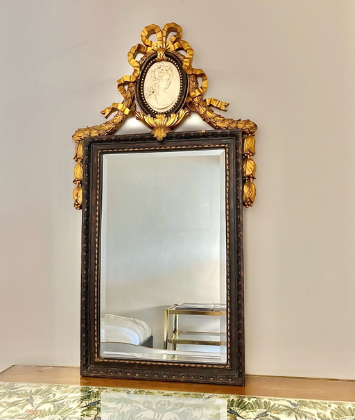 Vintage-Spiegel mit Wappen, 105 x 55 cm