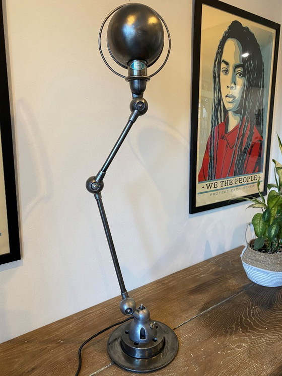 Image 1 of Jieldé 2-arm lamp, 40+25cm, industrial graphite, Jean Louis Domecq, 1950
