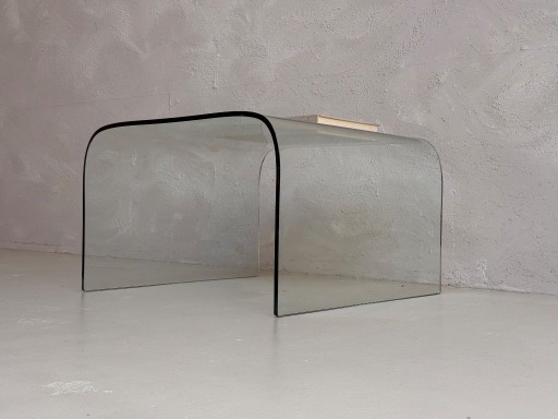 Mid-Century Glass Coffee Table 'Waterfall' | 1970s