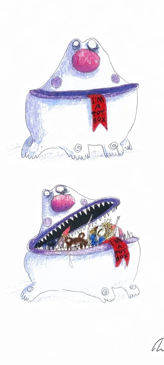Image 1 of Tim Burton – Je suis une boîte à jouets – Tirage officiel signé en édition limitée – 20 x 30 cm