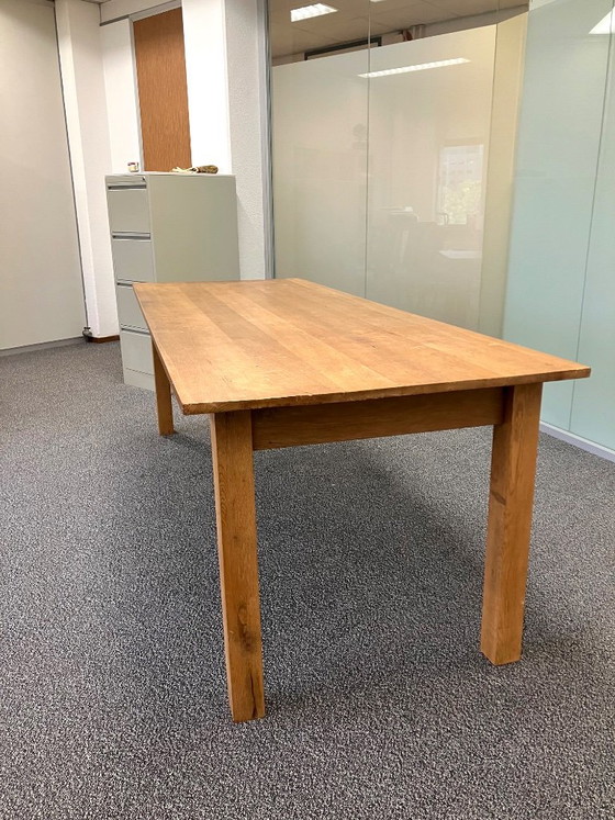Large handmade solid oak dining table 240 x 88 cm – Merk onbekend, Wood (photo 2 of 5)