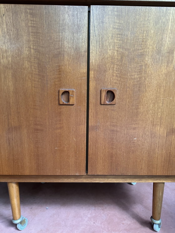 Image 1 of Vintage cabinet from the 1950s/60s, teak veneer, Scandinavian style