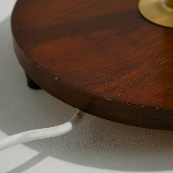 Image 1 of MK10240 Teak and brass floor lamp