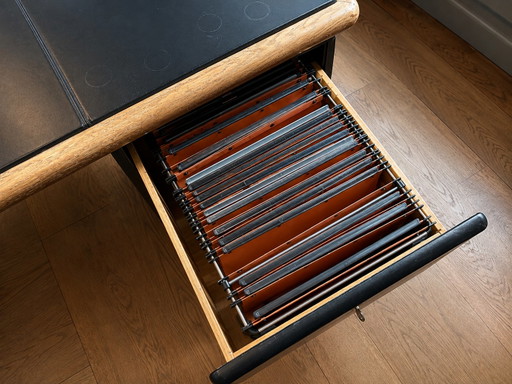 Warren Platner for Knoll – Large Executive Writing Desk – 1970s – bureau, Chrome, Wood (photo 2 of 5)