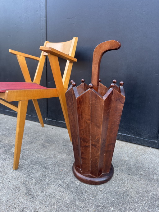 1950s wooden umbrella stand