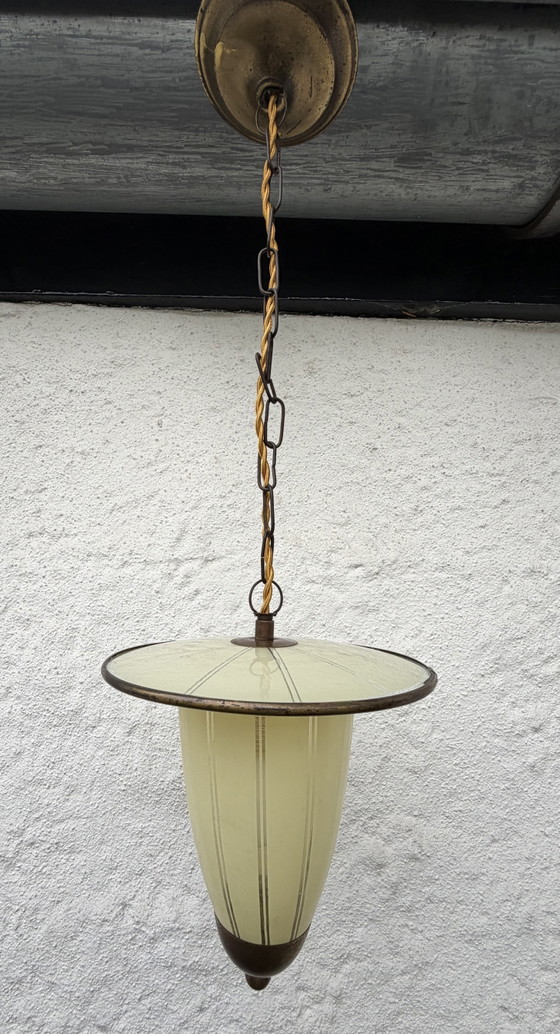 Lampada a sospensione vintage degli anni '50-'60 – Lampade a sospensione, Glass, Metal (photo 2 of 5)