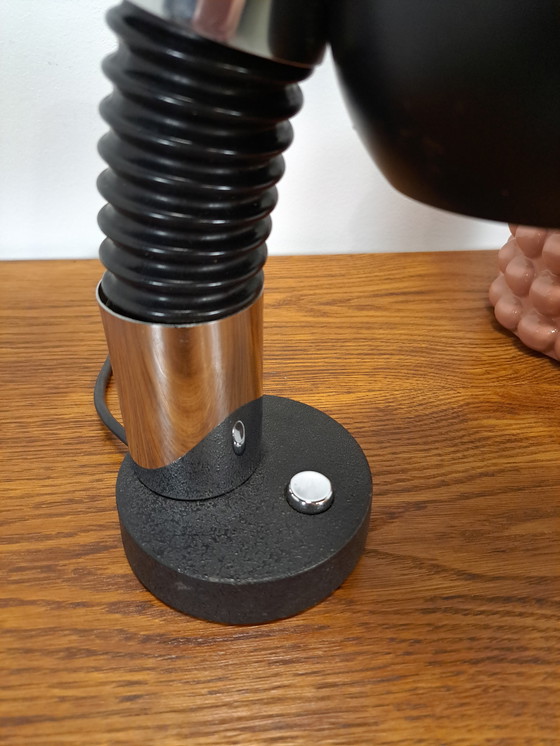 Image 1 of Design Lamp Hillenbrand Met Chroom En Zwarte Kap