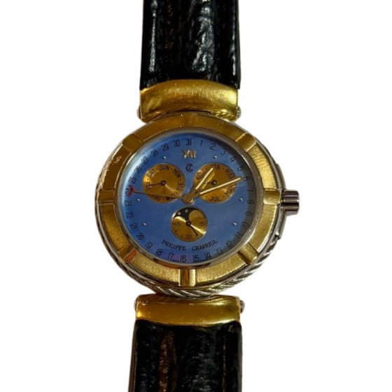 Image 1 of Orologio da polso unisex Philippe Charriol "Celtic Calendar" - Madreperla blu / Montre Charriol Phase lunaire Vintage