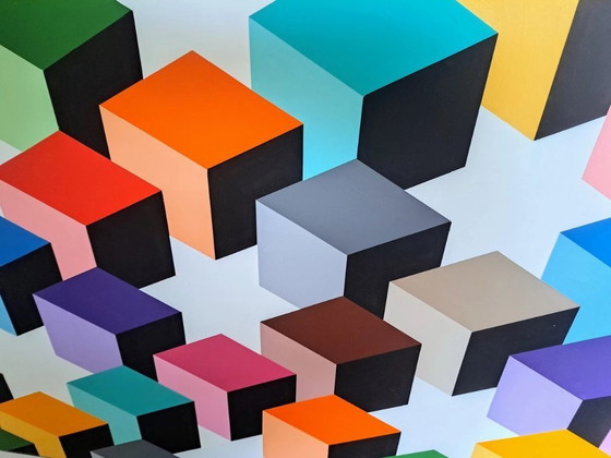 Image 1 of "Cubismo" - Franklin van Dam - Acrílico sobre DM - 95 × 95 cm - Abstracto y geométrico